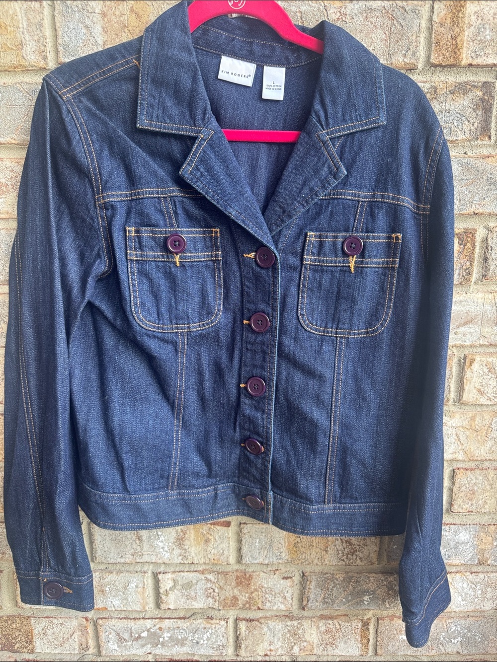 Vintage Kim Rogers Dark Blue lightweight Denim Jacket with Buttons